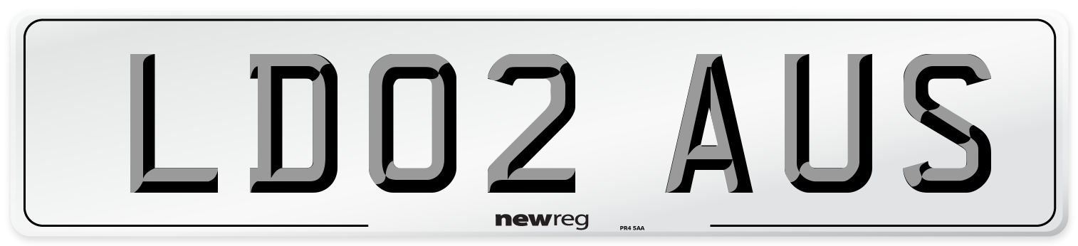 LD02 AUS Number Plate from New Reg